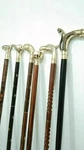 Heavy Brass Designer Handle Walking Stick Wooden Cane Bulk Lot Of 6. Fixed Price $172.00.