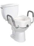 Probasics Raised Toilet Seat, Lock & Padded Arms, 5" Height, 300LB Capacity. Fixed Price $30.00.