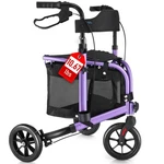 Mate 3 Wheel Rollator Walker With Seat For Slim Seniors, Padded Purple. Fixed Price $193.74.