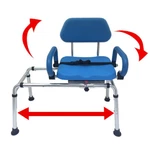 Carousel Sliding Transfer Bench Swivel Seat, Padded Bath Shower Chair Pivot Arms. Fixed Price $199.99.
