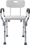 Essential Medical Supply Height Adjustable Shower And Bath Bench W/ Padded Arms. Fixed Price $55.99.