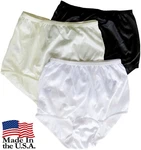 Ivory White Black Carole Nylon Brief Panty Size 13 New Made In Usa. Fixed Price $11.95.