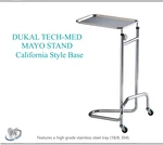 Dukal Tech-med Mayo Stand, California Style Base, Adjusts 34" 53 Tray 12-1/2". Fixed Price $235.95.