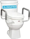 Carex 3.5 Inch Raised Toilet Seat With Arms, Elongated Riser, 250 Lb. Fixed Price $39.49.