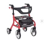Drive Medical Nitro Sprint Foldable Rollator Walker With Seat & Bag (red). Fixed Price $120.00.