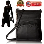 Real Leather Shoulder Handbag Purse Cross Body Organizer Smart Phone Pockets. Fixed Price $19.99.