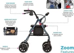 Nova Medical Products Zoom Rollator Walker With Seat Height, Blue, 1 Count. Fixed Price $229.95.