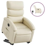Stand Up Massage Recliner Power Lift Armchair Cream Faux Leather Vidaxl. Fixed Price $380.99.