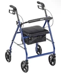 Drive Medical R726BL 4 Wheel Walker With Folding Back And Padded Seat - Blue. Fixed Price $47.00.