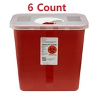 6 Pack, 2 Gallon Sharps Container Disposable Biohazard Gl Red, #8970. Fixed Price $46.84.
