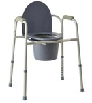 Medline MDS89664H 3-IN-1 Steel Bedside Commode Toilet, Gray 350 Lbs Capacity. Fixed Price $230.00.