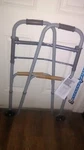 Medline Deluxe 2 Button Folding Adult Walker 5" Wheels MDS86410 400LB Adjustable. Fixed Price $57.34.