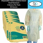 Dynarex Disposable Isolation Yellow 50 Gowns MS-89540. Fixed Price $49.41.
