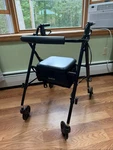 Medline Guardian Steel Rollator Walker, Black, Open Box, Never Used. Fixed Price $49.00.