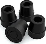 Lot Of 4 Medline Replacement Lg Base Quad Cane Tips 5/8" Black Metal Reinforced. Fixed Price $10.49.