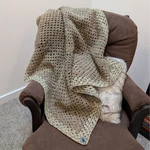 Crochet Afghan Wheelchair Lap Blanket Throw Brown Granny Square 36X36" Angel. Fixed Price $15.99.