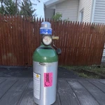 Invacare Portable Oxygen Cylinder Aluminum Green Silver With Regulator. Fixed Price $60.00.