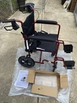 Medline Lightweight Foldable Transport Wheelchair W/ Handbrakes 12-IN Wheels Red. Fixed Price $79.99.