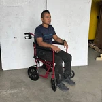 Medline Basic Aluminum Transport Chair 19" Seat 12" Rear Wheels Red MDS808200ARE. Fixed Price $123.20.