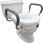 Carex E-z Lock Raised Toilet Seat With Handles, 5" Riser Arms,. Fixed Price $62.41.