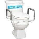 Raised Toilet Seat With Arms, Elongated Riser For Elderly, 250 Lbs Capacity. Fixed Price $53.43.