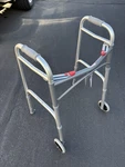 Drive Folding Walker Silver 2 Wheels Adjustable Height Lightweight Adult. Fixed Price $22.00.