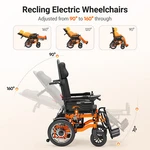 Reclining Medical Foldable Electric Wheelchair W/ 90 160 Back Support 16". Fixed Price $669.00.