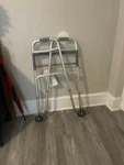 Medline Walker 2-BUTTON Folding With Aid 5" Wheels Adjustable Warranty. Fixed Price $40.00.