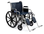 Medline Excel Extra-wide Wheelchair, 22" Seat, Removable Desk-length Arms. Fixed Price $395.00.