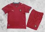Portugal Kids Soccer Kit Red Home Jersey & Shorts Set Youth Uniform. Fixed Price $50.00.