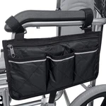 Wheelchair Side Bag, Waterproof Armrest Pouch With Bright Line Black Stor.... Fixed Price $18.42.