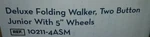 (1) New Drive Deluxe Folding Walker, Two Button, 5" Wheels, Assembled 10211-4ASM. Fixed Price $129.99.
