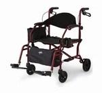 Medline The Combination Transport Chair / Rollator - Red. Fixed Price $110.00.