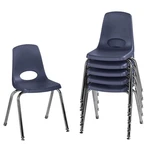 Fdp 16" School Stack Chair Seat With Chromed Steel Legs Navy (6-PACK) 10368-NV. Fixed Price $332.36.