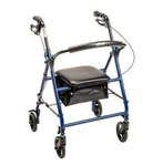 Drive Medical Steel Rollator Walker With 4 Wheels And Seat Storage Bag. Fixed Price $65.00.