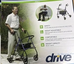Drive 4-WHEEL Rollator 300 Lbs. Aluminum 29.5 38 Inch Handle Height Blue. Fixed Price $69.95.