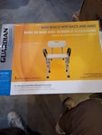 Medline Shower Chair Seat With Padded Armrests And Back Heavy Duty For Bathtub. Fixed Price $42.95.