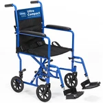 Invacare Transport Wheelchair W/19" Seat, Lightweight Foldable - Blue. Fixed Price $99.99.