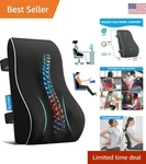 Memory Foam Lumbar Support Pillow With Adjustable Straps - Essential Back Relief. Fixed Price $53.99.