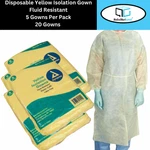 Dynarex Disposable Isolation Yellow 20 Gowns MS-89540. Fixed Price $23.98.