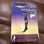 Bell Horn Black Thigh Length Compression Stockings 18MMHG Closed Toe Large New. Fixed Price $16.00.