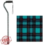 Nova Walking Cane Offset Handle Green Plaid Adjustable Stick. Fixed Price $40.86.