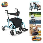 Elegant 2 1 Rollator & Wheelchair For Seniors - Adjustable Folding Design. Fixed Price $215.34.