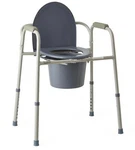 Medline MDS89664H 3-IN-1 Steel Bedside Commode Toilet, Gray 350 Lbs Capacity. Fixed Price $189.99.