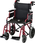 Nova Lightweight Transport Chair, 300LBS Capacity, 12 Rear Wheels, Open Box Red. Fixed Price $300.00.