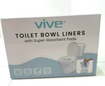 Vive Toilet Bowl Liners With Super Absorbent Pads 72 Pack New. Fixed Price $25.00.