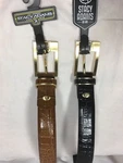 30MM Satcy Adams Croco Embossed Leather Belt Brushed Gold Buckle Size 32-54. Fixed Price $9.99.