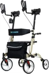 Elenker Upright Walker, Stand Folding Rollator Backrest Seat. Fixed Price $249.99.
