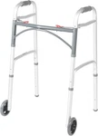 Drive Medical Two-button Folding Walker With Wheels Lightweight Silver. Fixed Price $33.23.