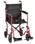 Nova 19 Steel Frame And Padded Folding Transport Wheelchair Red New. Fixed Price $224.95.